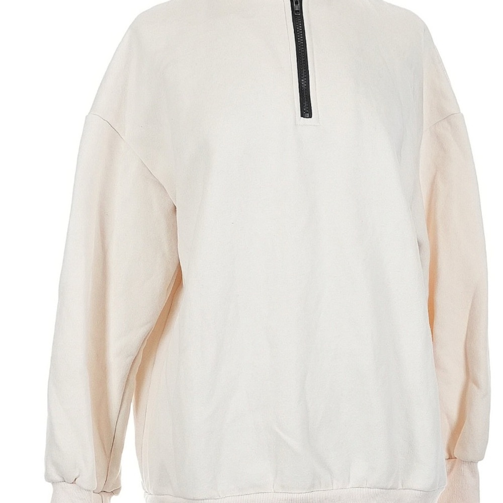 Cream Half-Zip Women's Sweater